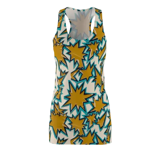 Gold Rush Geometry on a Racerback Dress