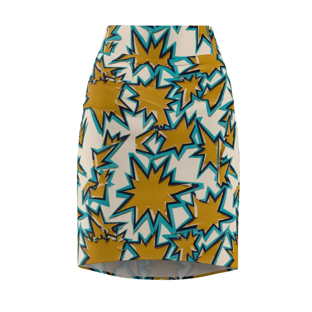 Gold Rush Geometry on Pencil Skirt — Front