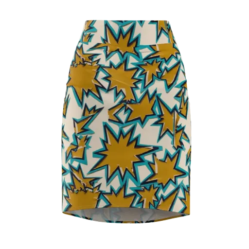 Gold Rush Geometry on a Pencil Skirt