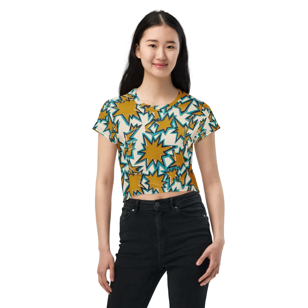 Gold Rush Geometry on Crop Tee — Front