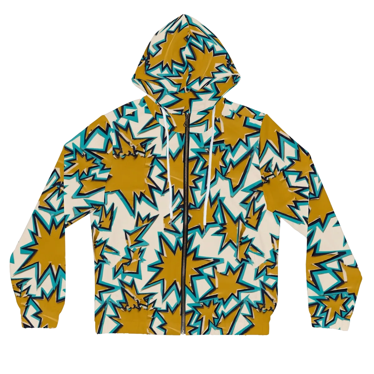 Gold Rush Geometry on Women's Full-Zip Hoodie — Front