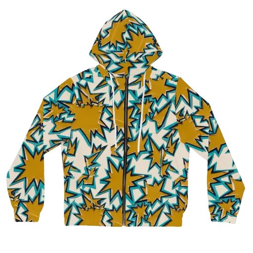 Gold Rush Geometry on a Women's Full-Zip Hoodie