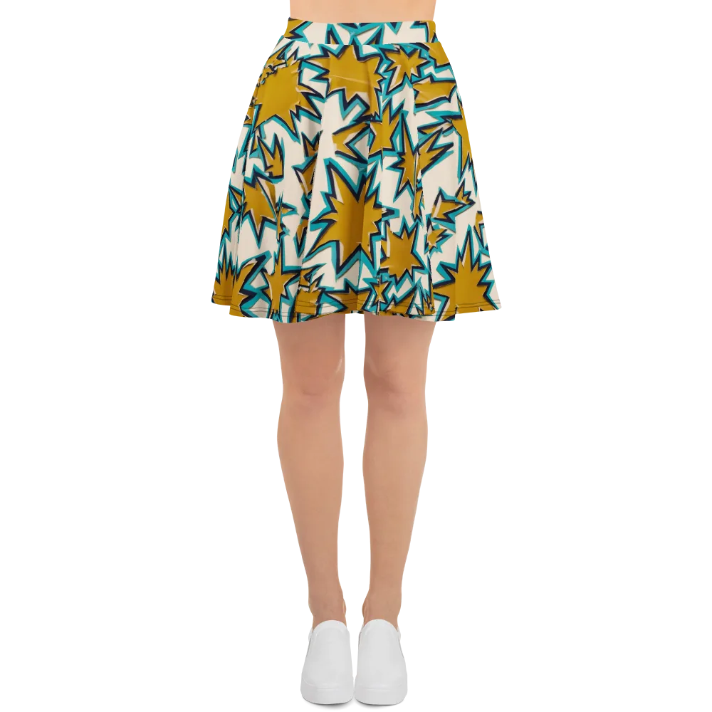 Gold Rush Geometry on Skater Skirt — Front