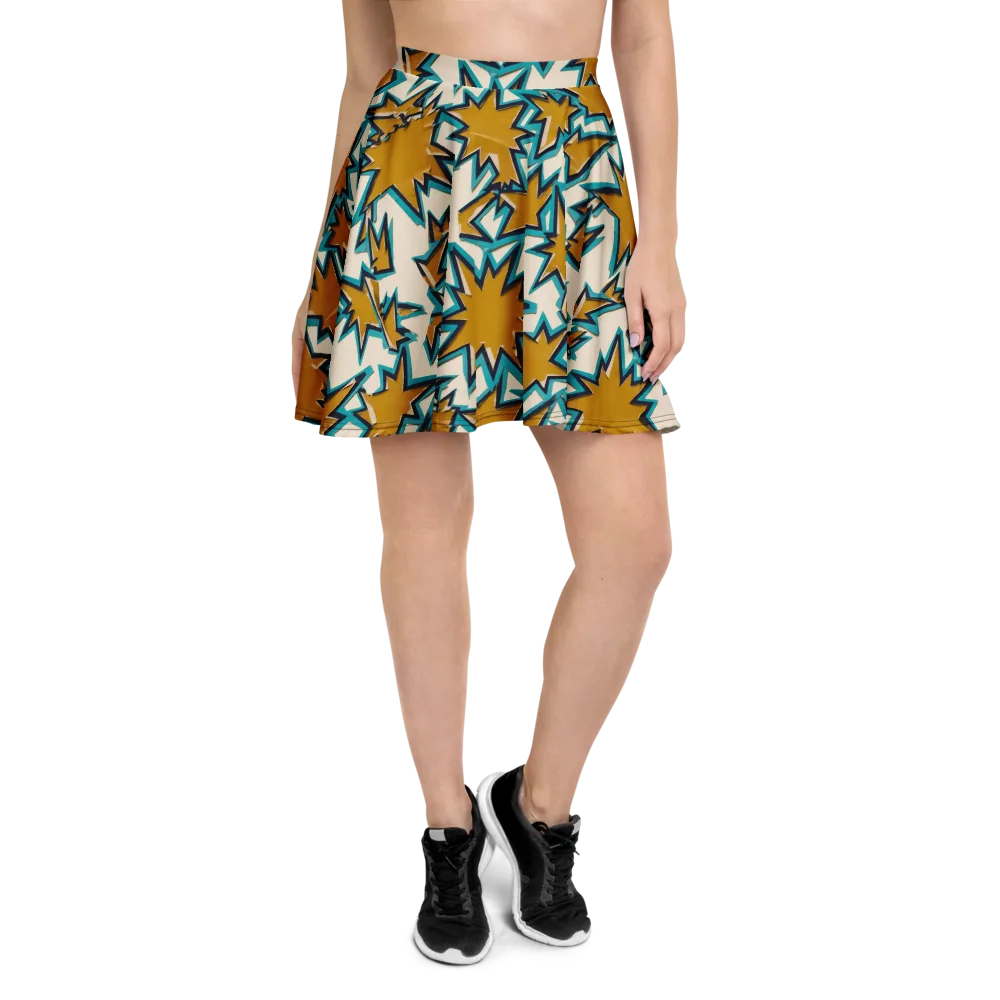 Gold Rush Geometry on Skater Skirt — Front
