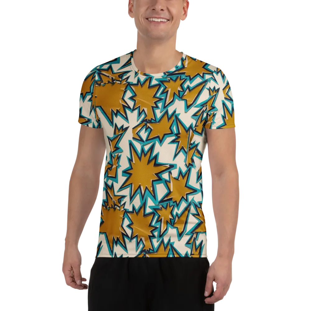 Gold Rush Geometry on Men's Athletic T-Shirt — Front