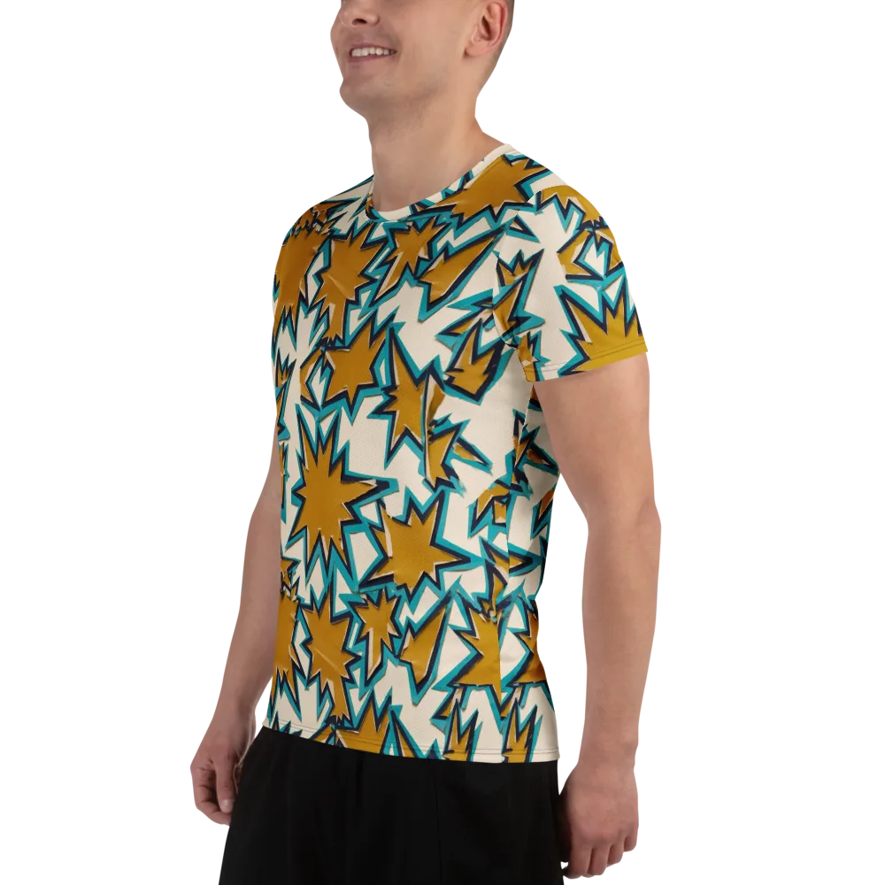 Gold Rush Geometry on Men's Athletic T-Shirt — Left