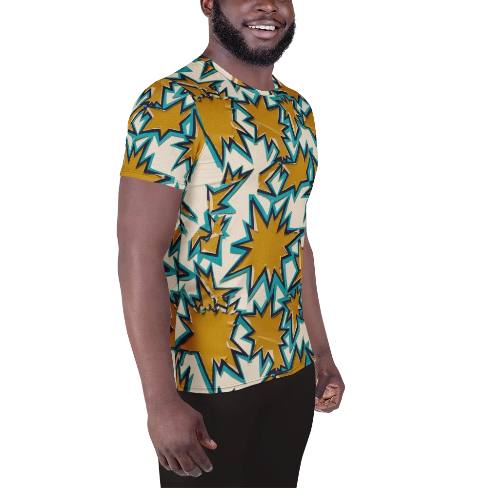Gold Rush Geometry on Men's Athletic T-Shirt — Right