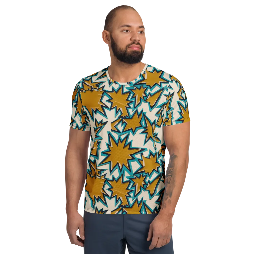 Gold Rush Geometry on Men's Athletic T-Shirt — Front
