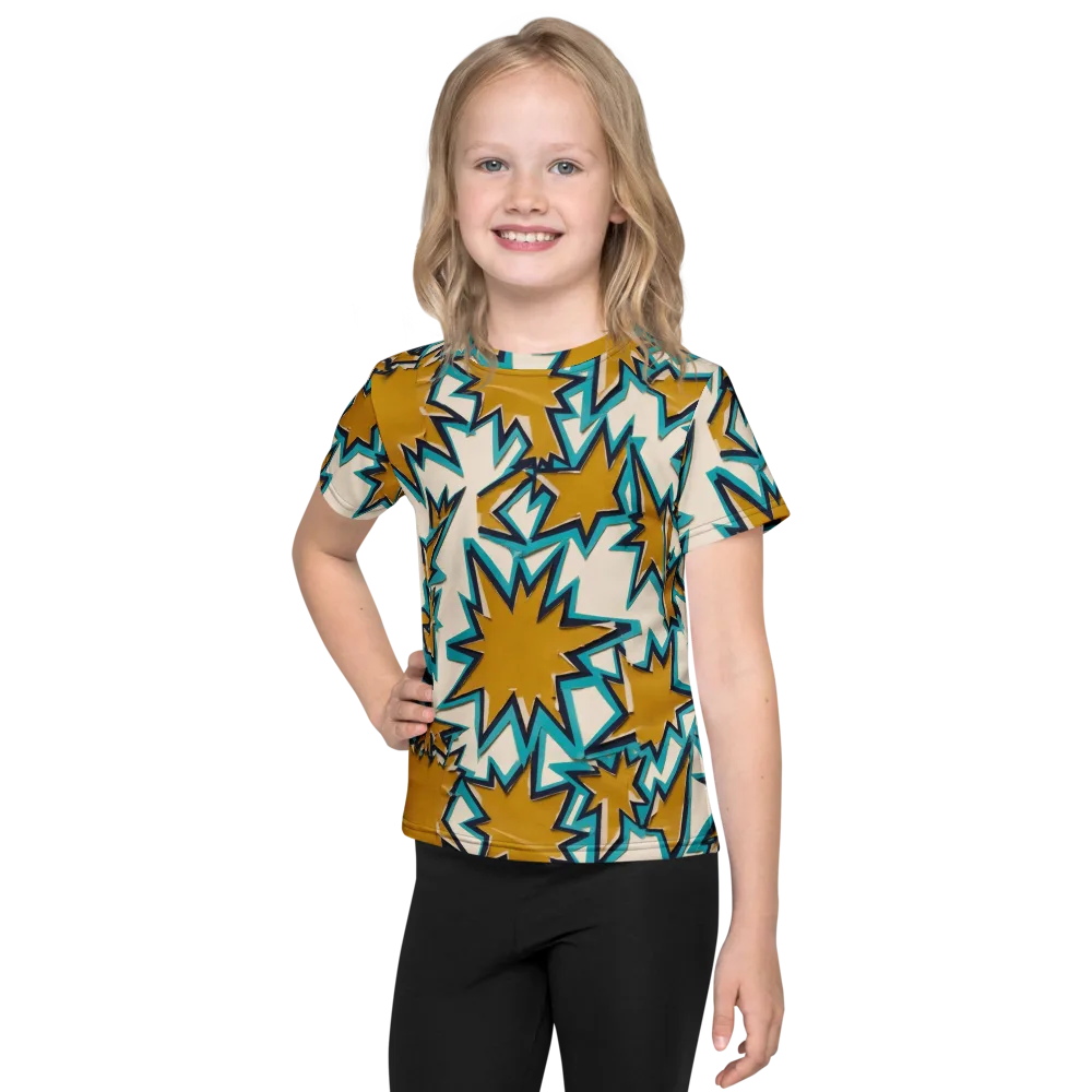 Gold Rush Geometry on Kids Crew Neck T-Shirt — Front