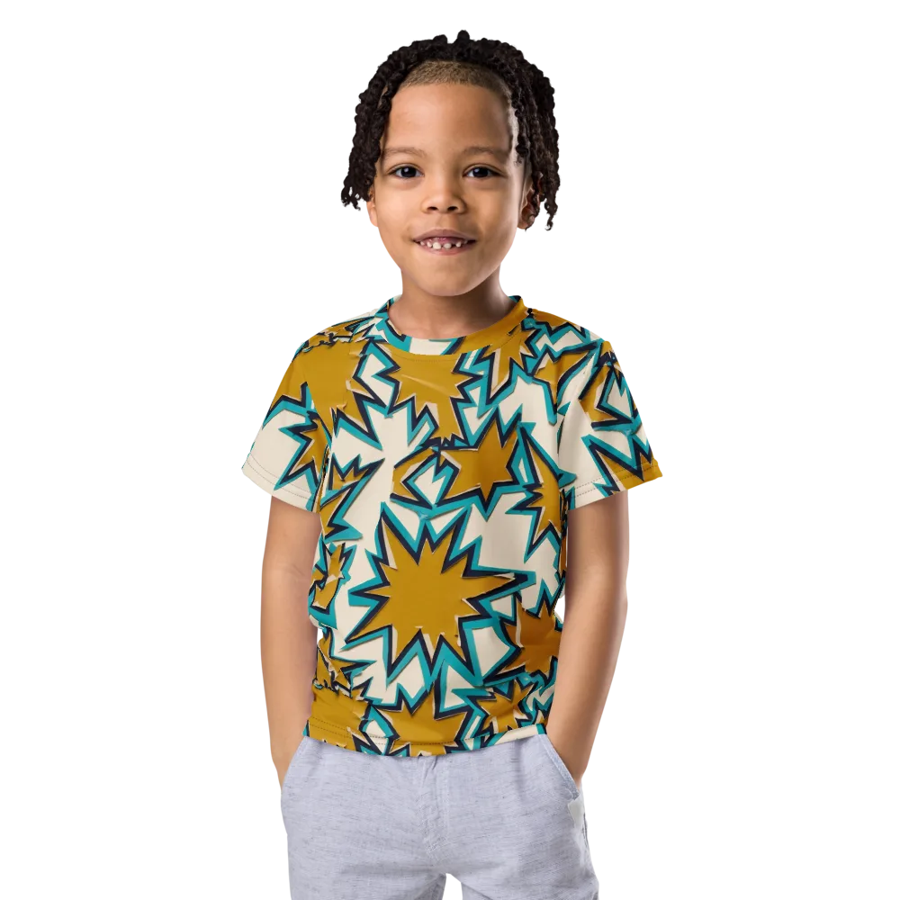 Gold Rush Geometry on Kids Crew Neck T-Shirt — Front