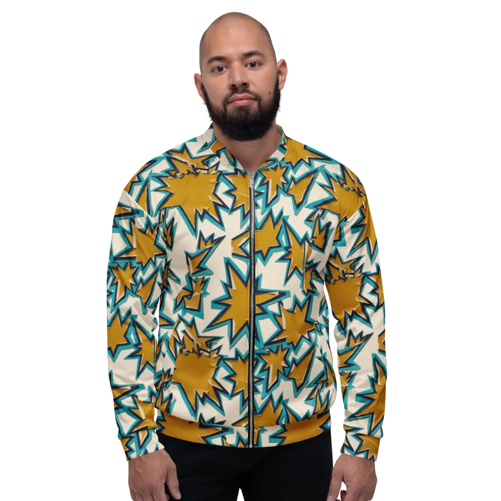 Gold Rush Geometry on Bomber Jacket — Front