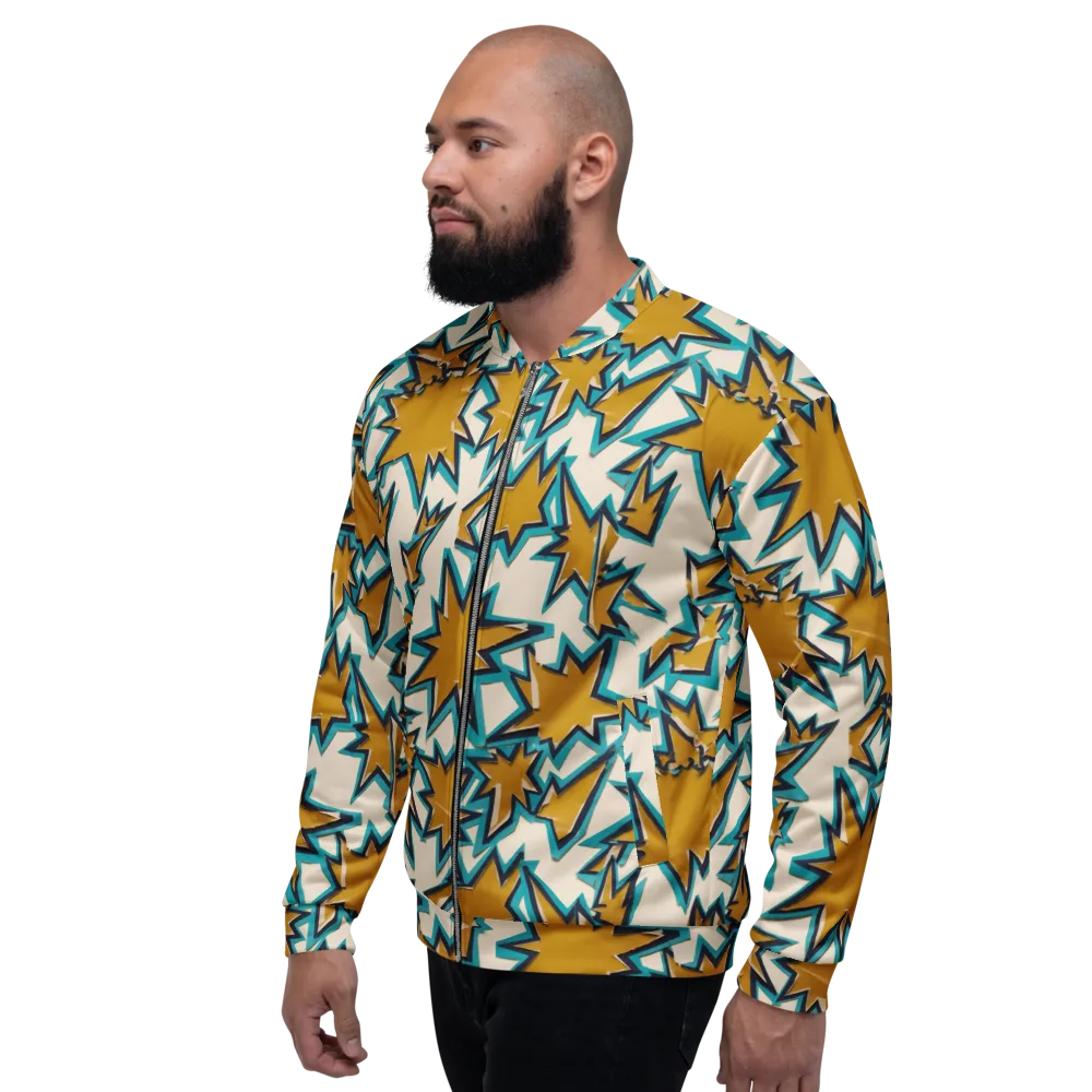 Gold Rush Geometry on Bomber Jacket — Left
