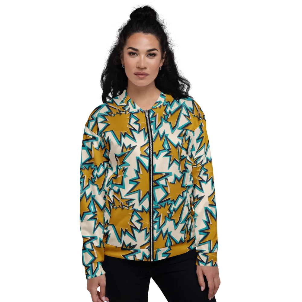Gold Rush Geometry on Bomber Jacket — Front