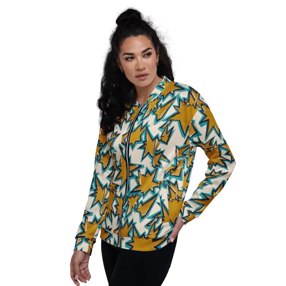 Gold Rush Geometry on Bomber Jacket — Left