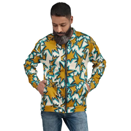 Gold Rush Geometry on a Bomber Jacket