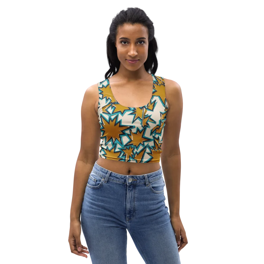 Gold Rush Geometry on Crop Top — Front