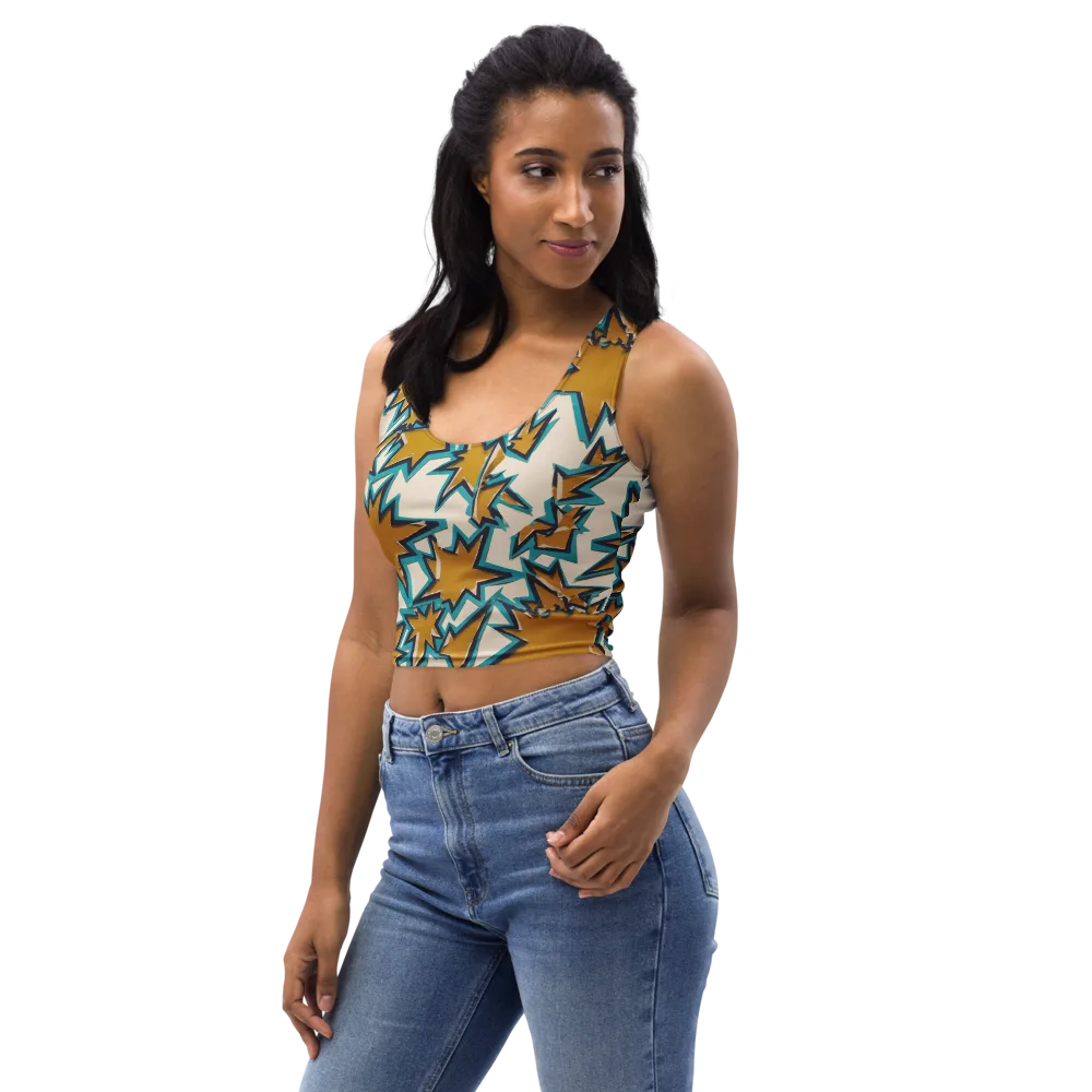 Gold Rush Geometry on Crop Top — Left Front