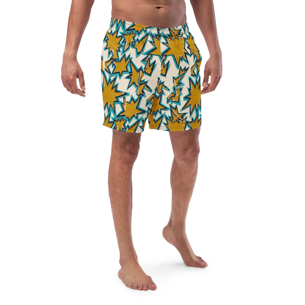 Gold Rush Geometry on Swim Trunks — Front