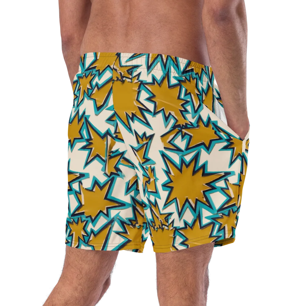 Gold Rush Geometry on Swim Trunks — Right Back
