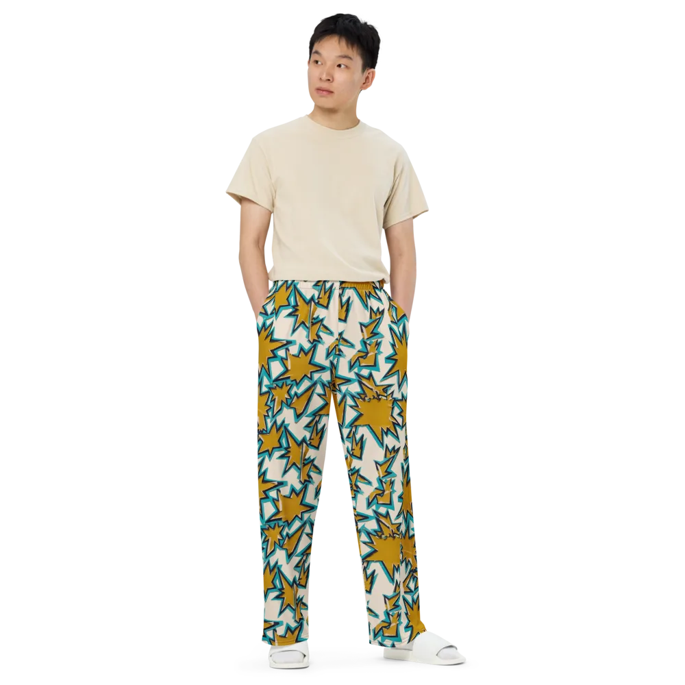 Gold Rush Geometry on Wide-Leg Pants — Front