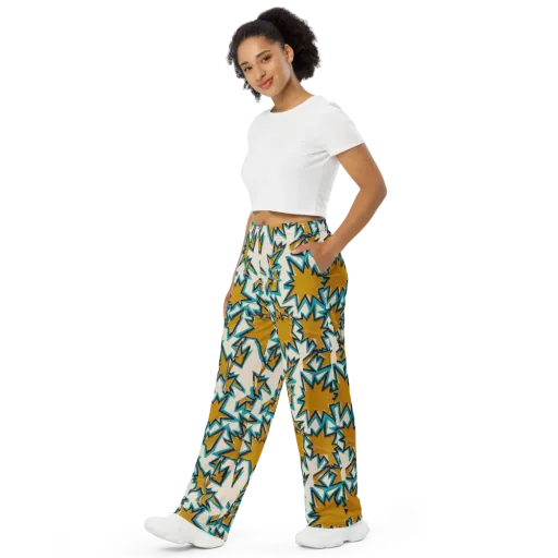 Gold Rush Geometry on a Wide-Leg Pants