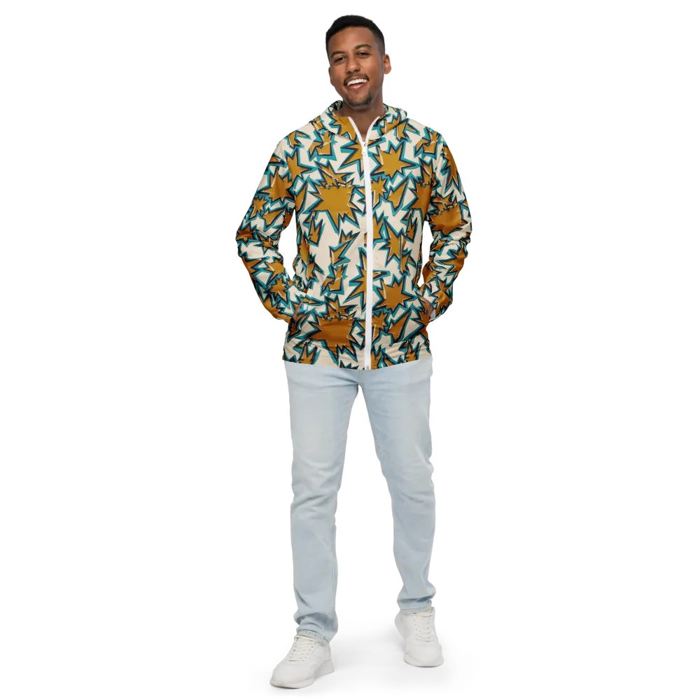 Gold Rush Geometry on Men's Windbreaker — Front