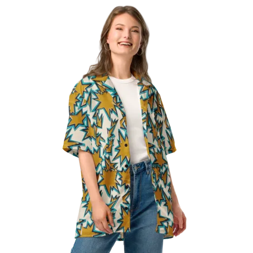 Gold Rush Geometry on a Button Shirt