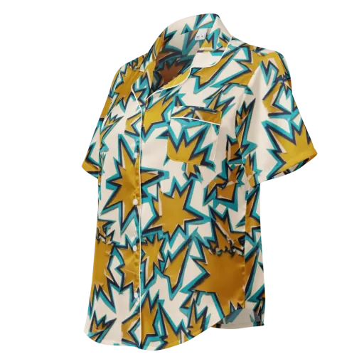 Gold Rush Geometry on a Women's Short Sleeve Pajama Top