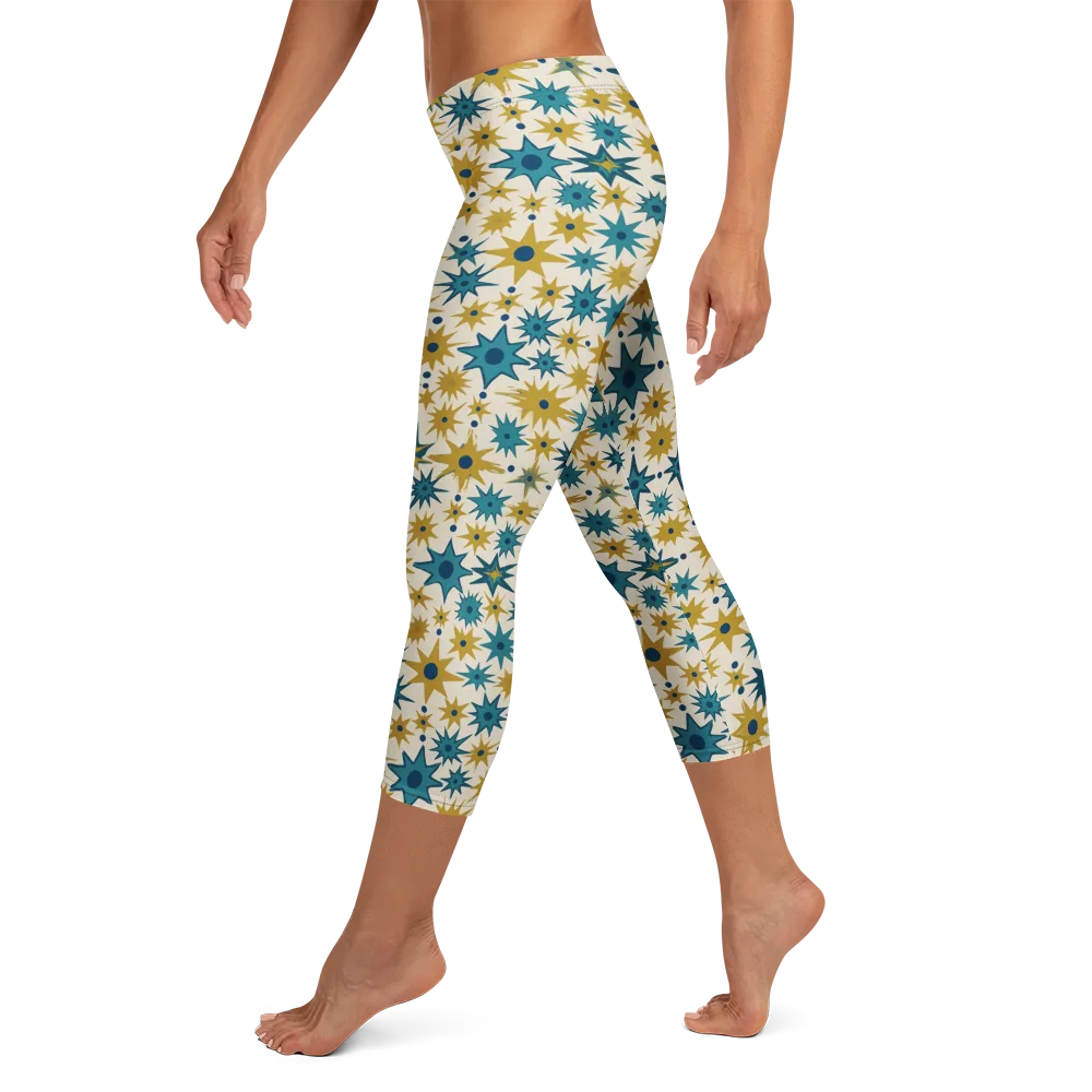 Starburst Bazaar on Capri Leggings — Left