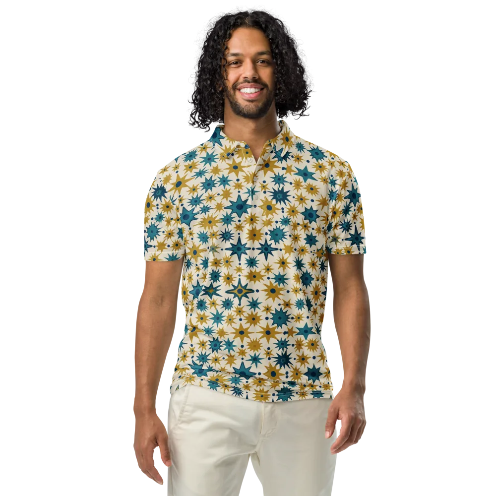 Starburst Bazaar on Men's Slim Fit Polo Shirt — Front