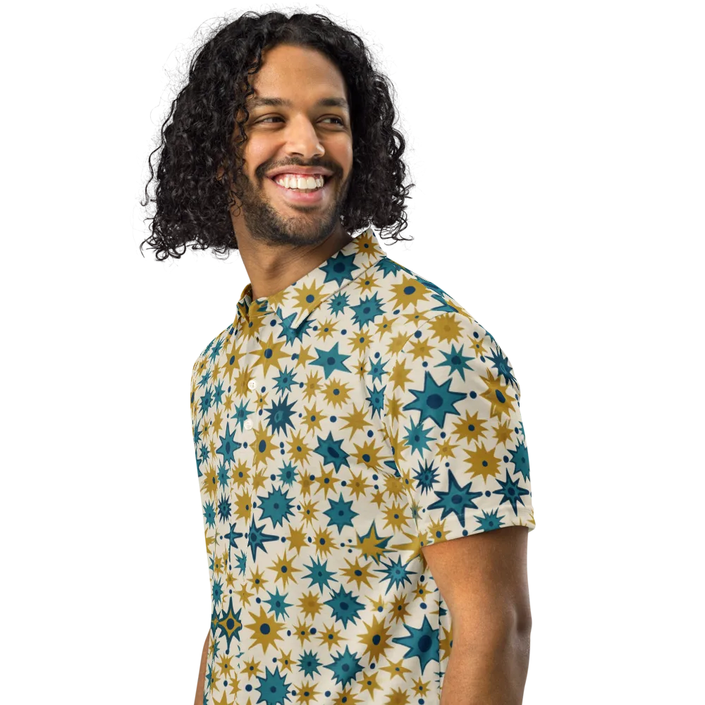 Starburst Bazaar on Men's Slim Fit Polo Shirt — Left Front