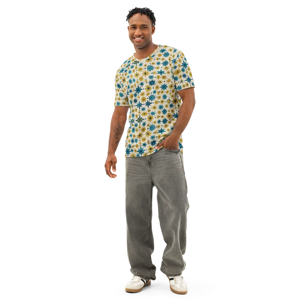 Starburst Bazaar on Men's Cotton Crew Neck T-Shirt — Front