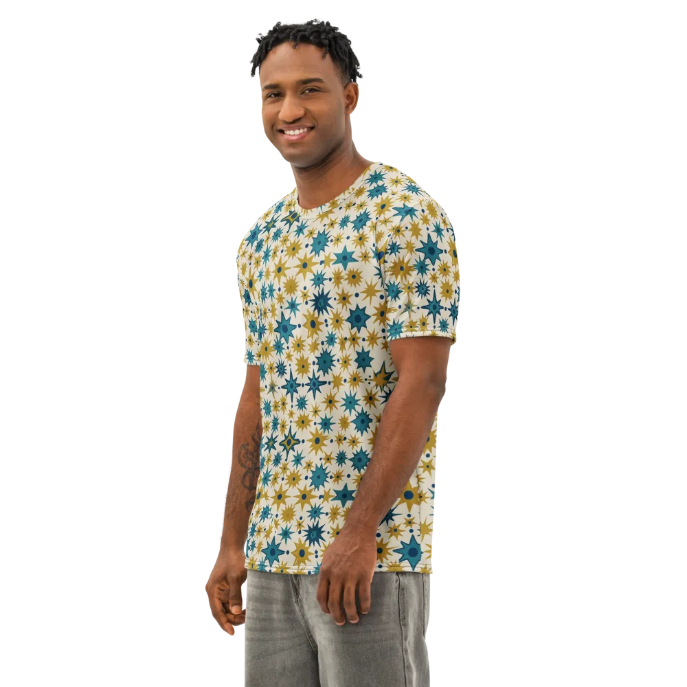 Starburst Bazaar on Men's Cotton Crew Neck T-Shirt — Left Front