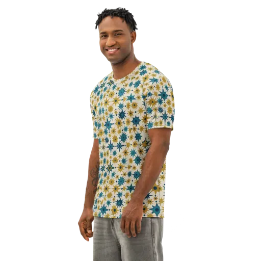 Starburst Bazaar on a Men's Cotton Crew Neck T-Shirt