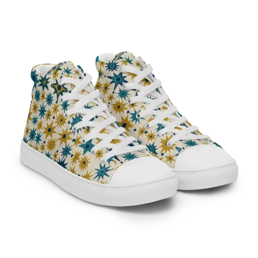 Starburst Bazaar on a Men's High Top Canvas Shoes