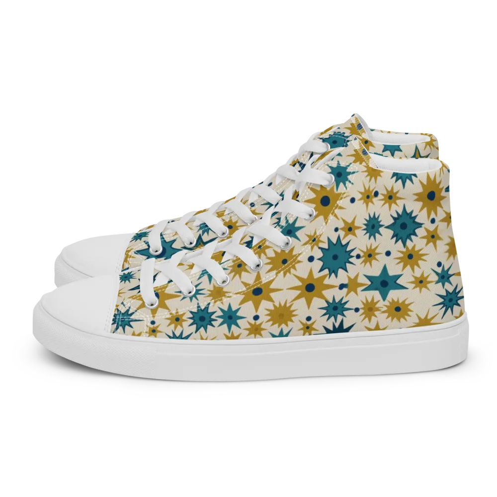 Starburst Bazaar on Men's High Top Canvas Shoes — Left