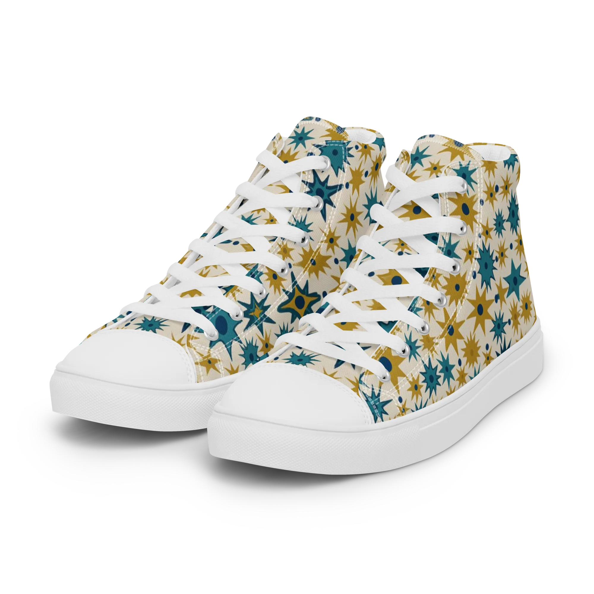 Starburst Bazaar on Women's High Top Canvas Shoes — Left Front