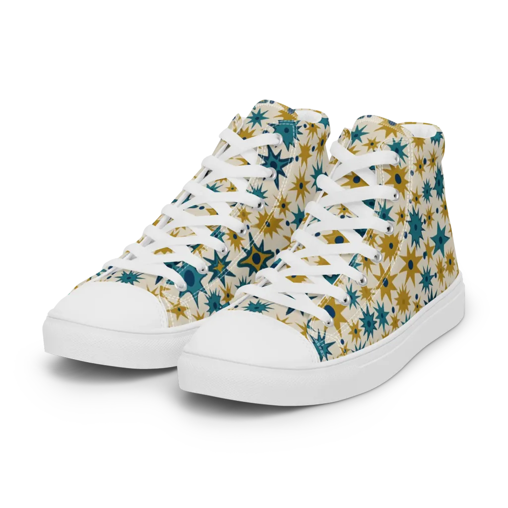 Starburst Bazaar on Women's High Top Canvas Shoes — Left Front