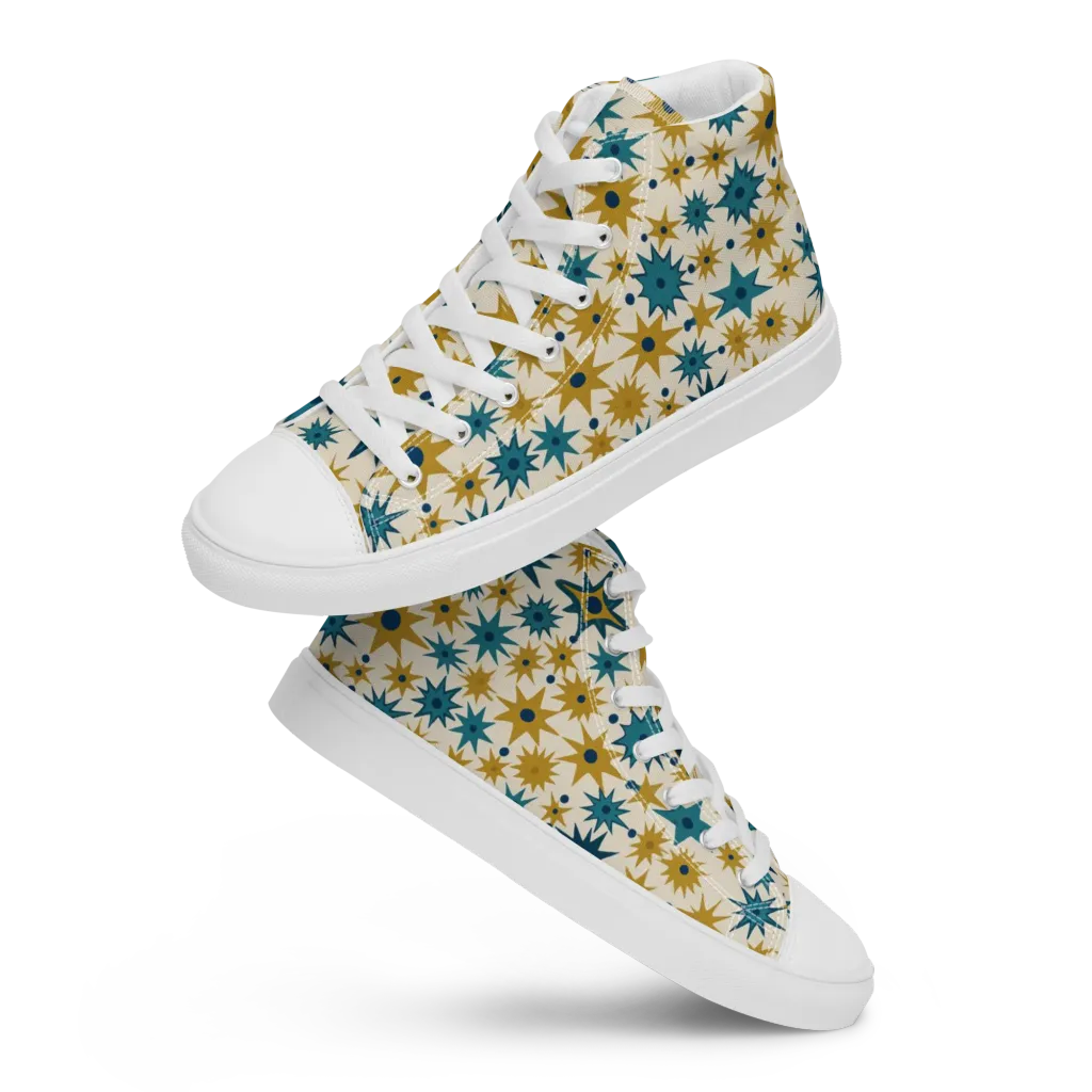 Starburst Bazaar on Women's High Top Canvas Shoes — Front