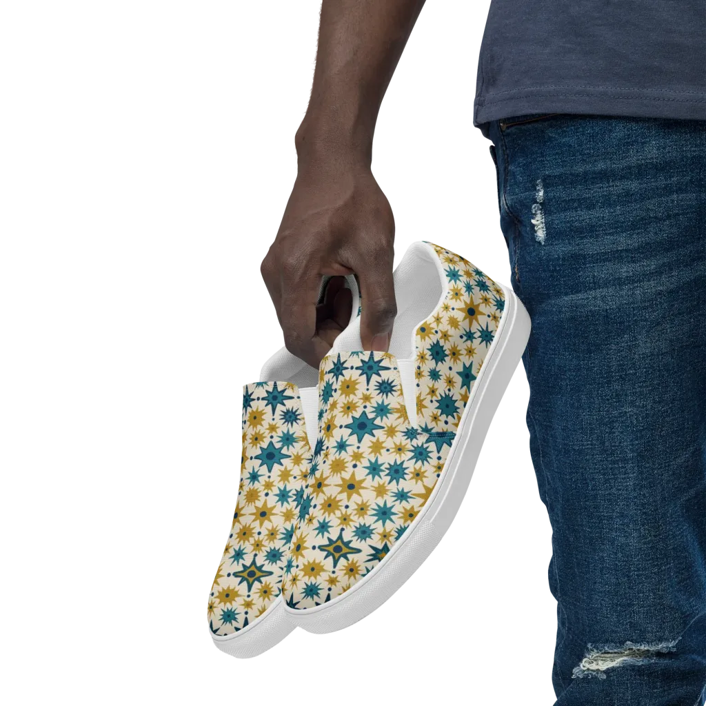 Starburst Bazaar on Men's Slip-On Canvas Shoes — Left Front