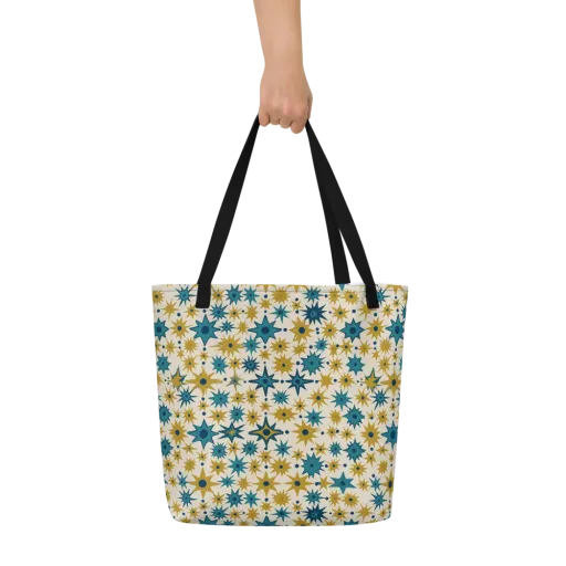Starburst Bazaar on a Large Tote Bag W/ Pocket