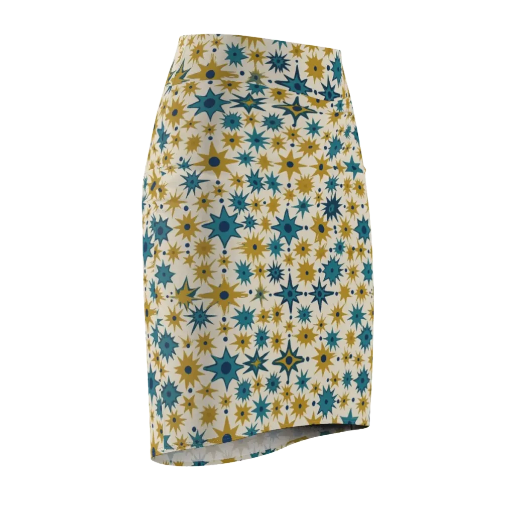 Starburst Bazaar on Pencil Skirt — Front Side