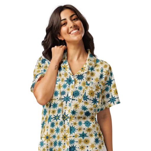 Starburst Bazaar on a Women's Short Sleeve Pajama Top