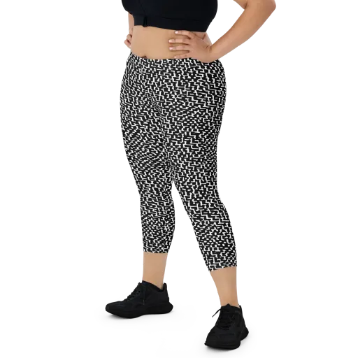 Ink Maze on a Capri Leggings