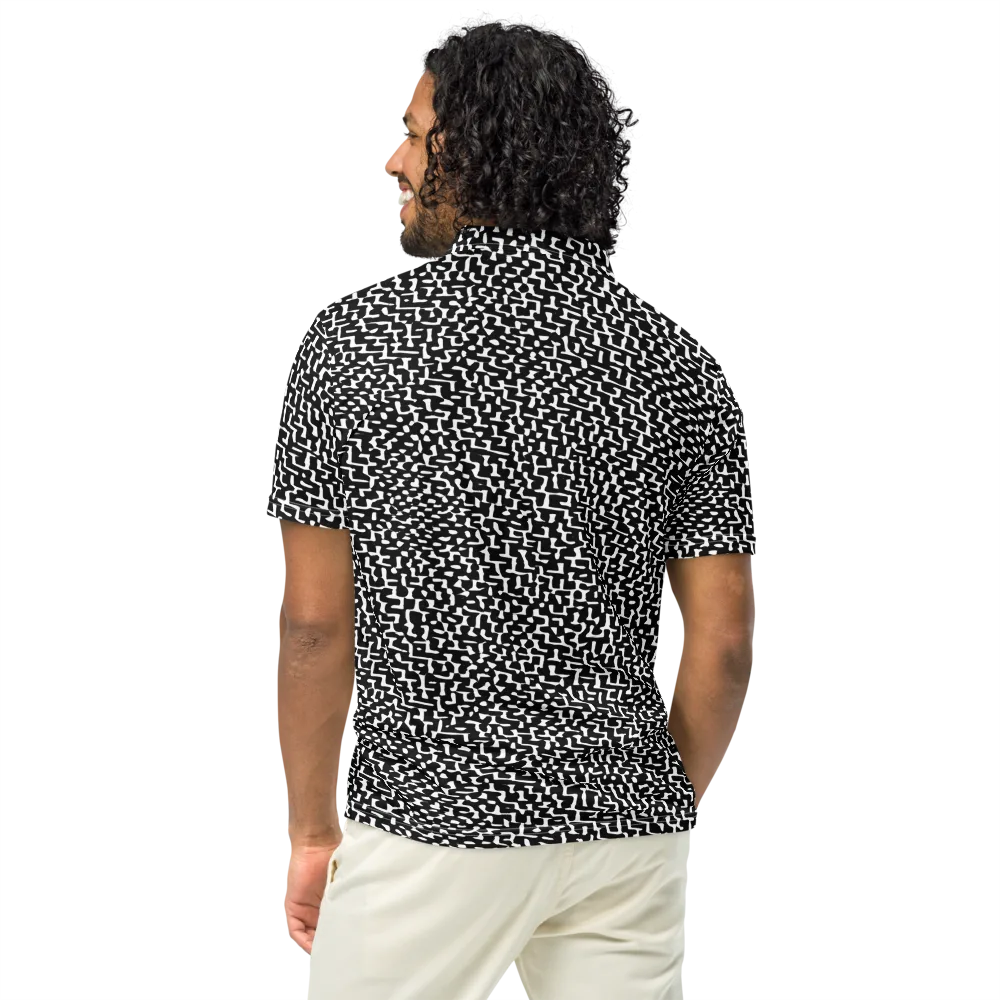 Ink Maze on Men's Slim Fit Polo Shirt — Back