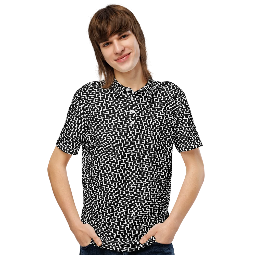 Ink Maze on Men's Slim Fit Polo Shirt — Front