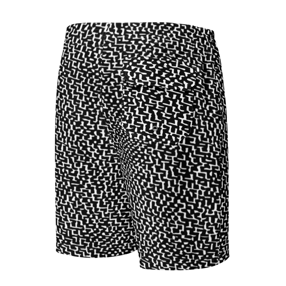 Ink Maze on Men's Board Shorts — Back