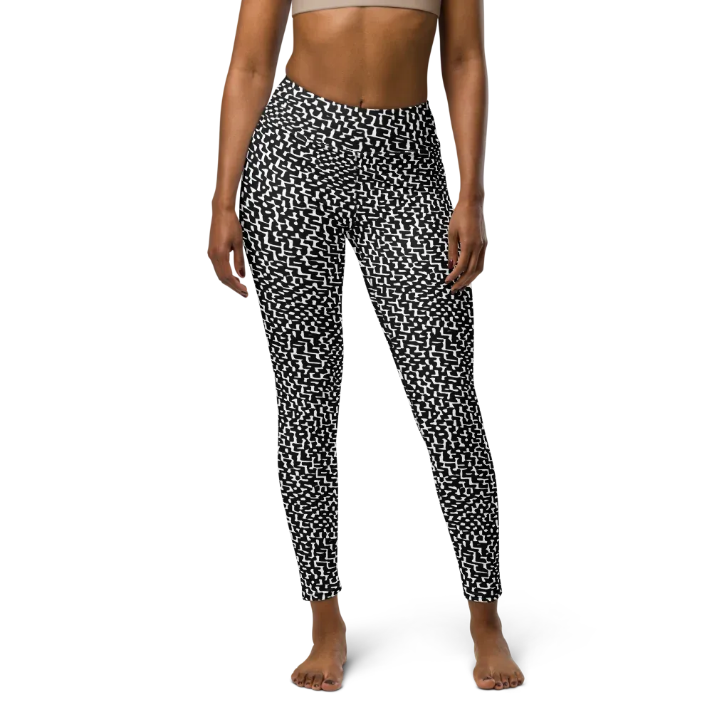 Ink Maze on Yoga Leggings — Front