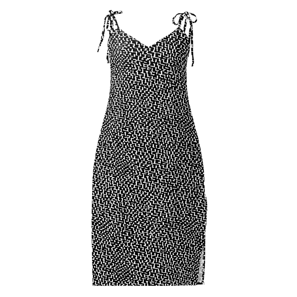 Ink Maze on Slip Dress — Front