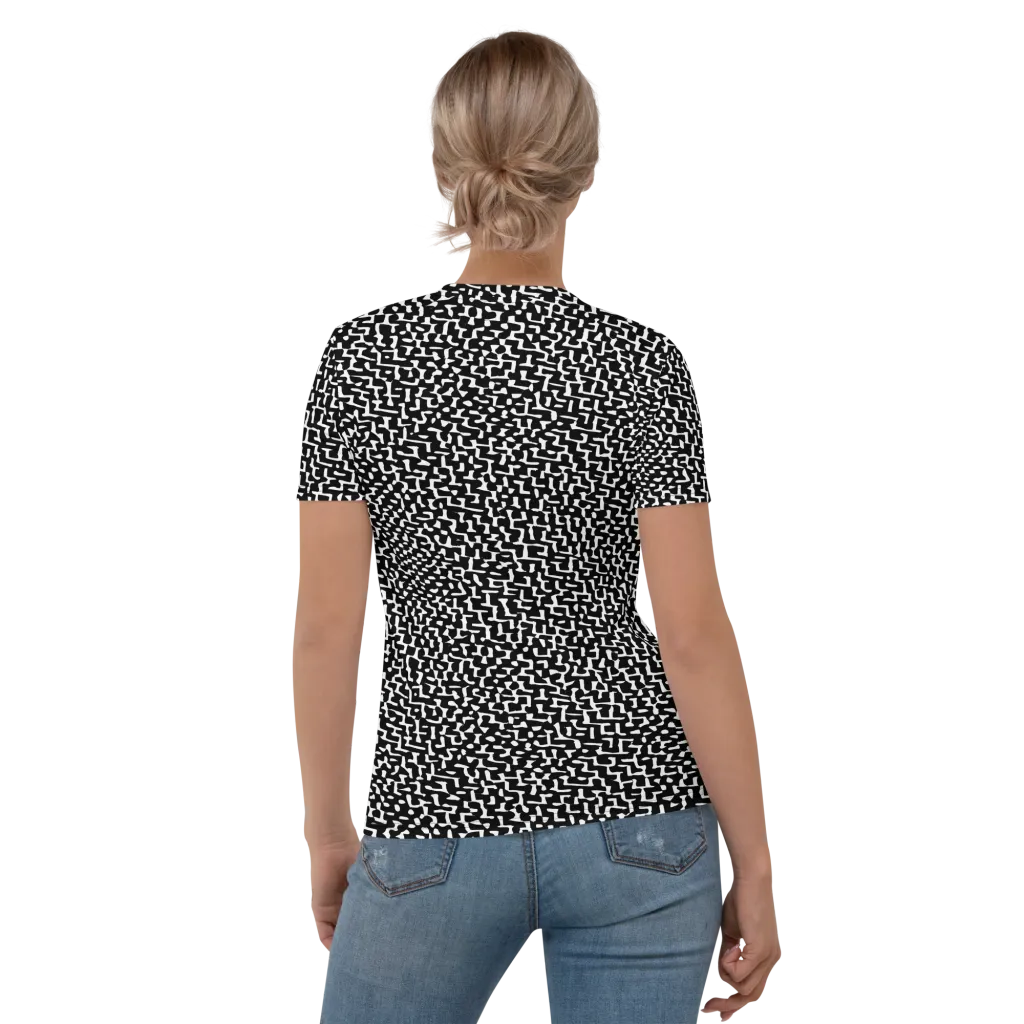 Ink Maze on Women's Crew Neck T-Shirt — Back